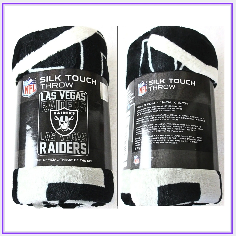 🔥NWT / THROW / NFL-OFFICIAL LAS VEGAS RAIDERS SILK TOUCH 45x60